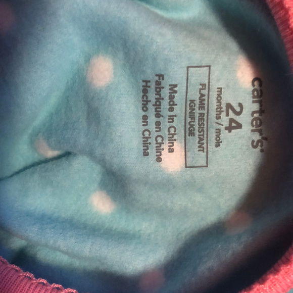 3/$10 kids carters 1 pc fleece pj blue 24 month - Picture 6 of 7